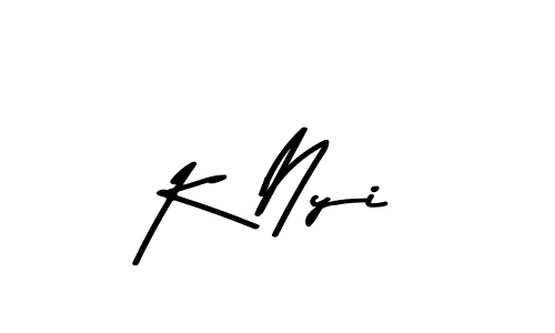 Design your own signature with our free online signature maker. With this signature software, you can create a handwritten (Asem Kandis PERSONAL USE) signature for name K Nyi. K Nyi signature style 9 images and pictures png