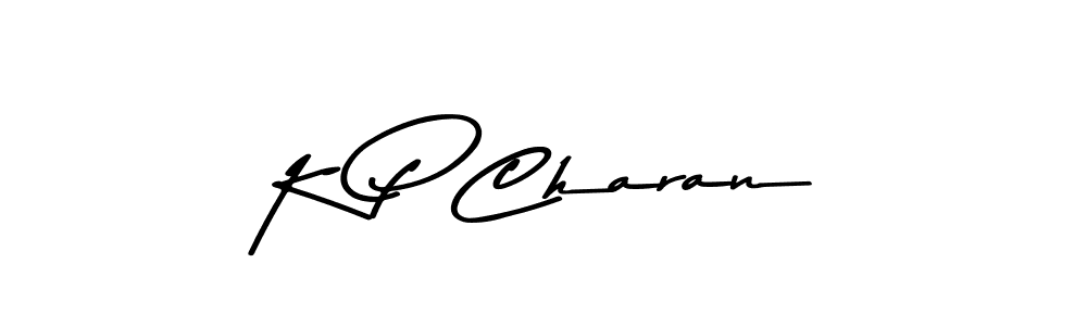 The best way (Asem Kandis PERSONAL USE) to make a short signature is to pick only two or three words in your name. The name K P Charan include a total of six letters. For converting this name. K P Charan signature style 9 images and pictures png