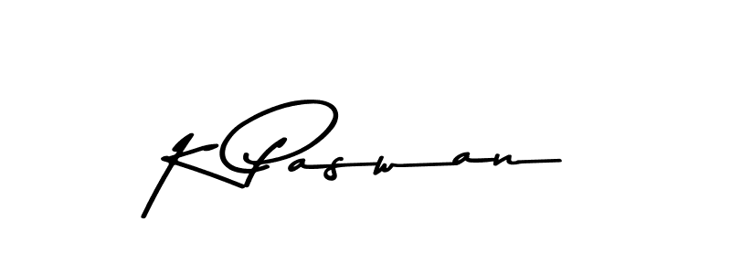 How to make K Paswan name signature. Use Asem Kandis PERSONAL USE style for creating short signs online. This is the latest handwritten sign. K Paswan signature style 9 images and pictures png