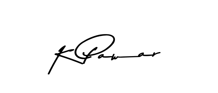 Create a beautiful signature design for name K Pawar. With this signature (Asem Kandis PERSONAL USE) fonts, you can make a handwritten signature for free. K Pawar signature style 9 images and pictures png