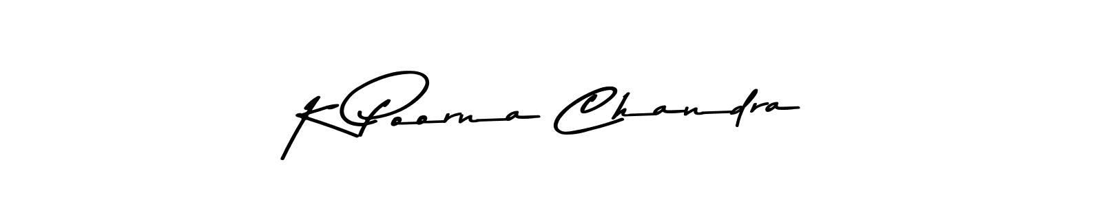 The best way (Asem Kandis PERSONAL USE) to make a short signature is to pick only two or three words in your name. The name K Poorna Chandra include a total of six letters. For converting this name. K Poorna Chandra signature style 9 images and pictures png