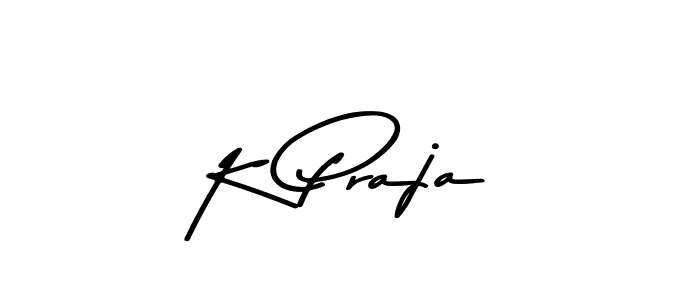 Create a beautiful signature design for name K Praja. With this signature (Asem Kandis PERSONAL USE) fonts, you can make a handwritten signature for free. K Praja signature style 9 images and pictures png