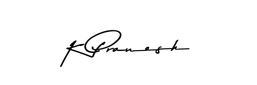 Asem Kandis PERSONAL USE is a professional signature style that is perfect for those who want to add a touch of class to their signature. It is also a great choice for those who want to make their signature more unique. Get K Pranesh name to fancy signature for free. K Pranesh signature style 9 images and pictures png