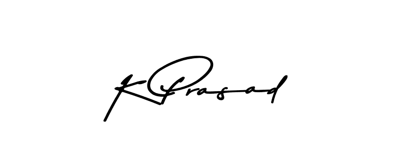 How to make K Prasad name signature. Use Asem Kandis PERSONAL USE style for creating short signs online. This is the latest handwritten sign. K Prasad signature style 9 images and pictures png