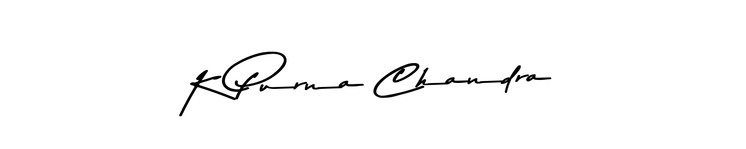 The best way (Asem Kandis PERSONAL USE) to make a short signature is to pick only two or three words in your name. The name K Purna Chandra include a total of six letters. For converting this name. K Purna Chandra signature style 9 images and pictures png