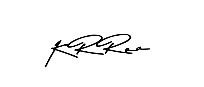 How to make K R Roa name signature. Use Asem Kandis PERSONAL USE style for creating short signs online. This is the latest handwritten sign. K R Roa signature style 9 images and pictures png
