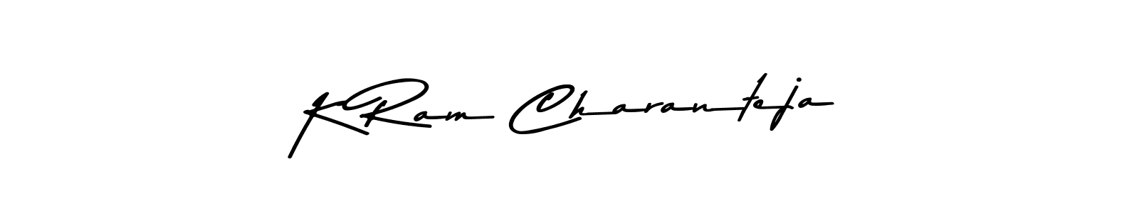 How to make K Ram Charanteja name signature. Use Asem Kandis PERSONAL USE style for creating short signs online. This is the latest handwritten sign. K Ram Charanteja signature style 9 images and pictures png