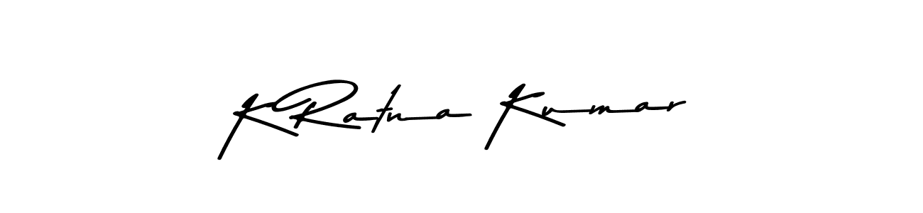 Create a beautiful signature design for name K Ratna Kumar. With this signature (Asem Kandis PERSONAL USE) fonts, you can make a handwritten signature for free. K Ratna Kumar signature style 9 images and pictures png