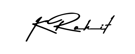 Try this chic K Rohit handwritten sign style. Using Asem Kandis PERSONAL USE font elements, it gives your name a sleek, memorable identity. K Rohit signature style 9 images and pictures png