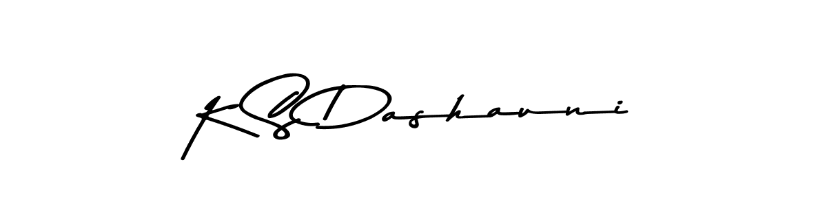 This is the best signature style for the K S Dashauni name. Also you like these signature font (Asem Kandis PERSONAL USE). Mix name signature. K S Dashauni signature style 9 images and pictures png