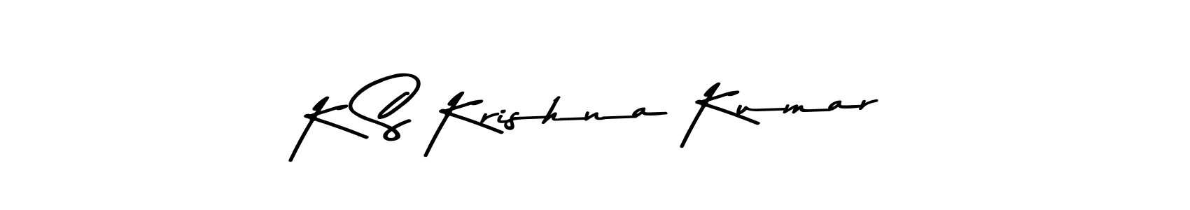 Make a beautiful signature design for name K S Krishna Kumar. With this signature (Asem Kandis PERSONAL USE) style, you can create a handwritten signature for free. K S Krishna Kumar signature style 9 images and pictures png