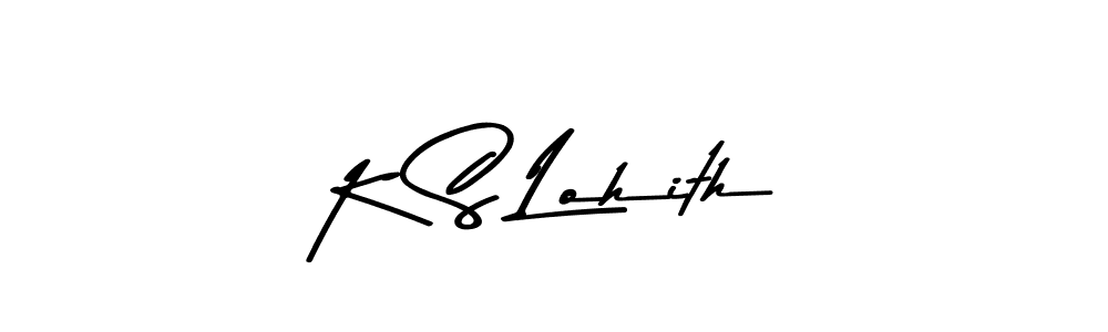 Create a beautiful signature design for name K S Lohith. With this signature (Asem Kandis PERSONAL USE) fonts, you can make a handwritten signature for free. K S Lohith signature style 9 images and pictures png