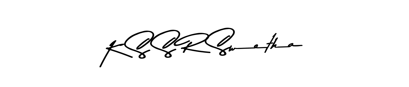 How to make K S S R Swetha name signature. Use Asem Kandis PERSONAL USE style for creating short signs online. This is the latest handwritten sign. K S S R Swetha signature style 9 images and pictures png