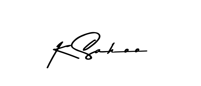 How to make K Sahoo name signature. Use Asem Kandis PERSONAL USE style for creating short signs online. This is the latest handwritten sign. K Sahoo signature style 9 images and pictures png
