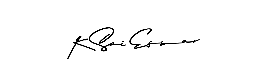 You should practise on your own different ways (Asem Kandis PERSONAL USE) to write your name (K Sai Eswar) in signature. don't let someone else do it for you. K Sai Eswar signature style 9 images and pictures png