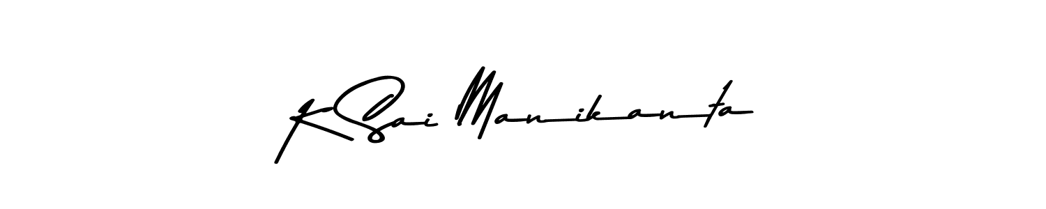 How to make K Sai Manikanta name signature. Use Asem Kandis PERSONAL USE style for creating short signs online. This is the latest handwritten sign. K Sai Manikanta signature style 9 images and pictures png