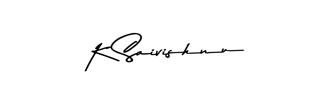 Create a beautiful signature design for name K Saivishnu. With this signature (Asem Kandis PERSONAL USE) fonts, you can make a handwritten signature for free. K Saivishnu signature style 9 images and pictures png
