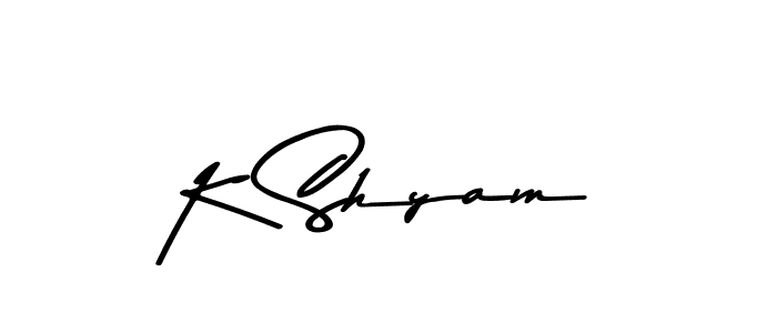 Design your own signature with our free online signature maker. With this signature software, you can create a handwritten (Asem Kandis PERSONAL USE) signature for name K Shyam. K Shyam signature style 9 images and pictures png