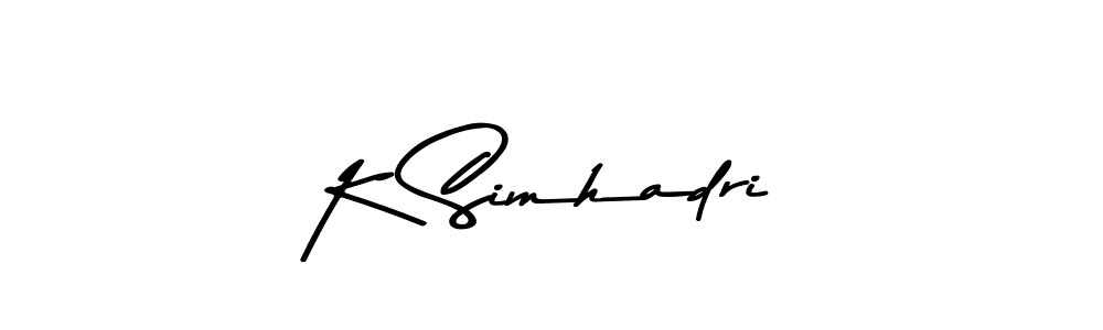 The best way (Asem Kandis PERSONAL USE) to make a short signature is to pick only two or three words in your name. The name K Simhadri include a total of six letters. For converting this name. K Simhadri signature style 9 images and pictures png