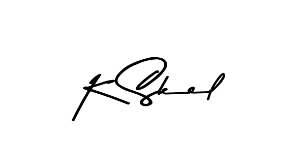 The best way (Asem Kandis PERSONAL USE) to make a short signature is to pick only two or three words in your name. The name K Skel include a total of six letters. For converting this name. K Skel signature style 9 images and pictures png