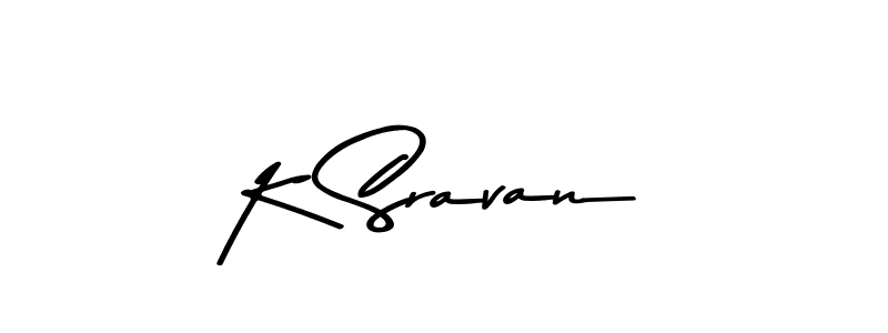 Make a beautiful signature design for name K Sravan. With this signature (Asem Kandis PERSONAL USE) style, you can create a handwritten signature for free. K Sravan signature style 9 images and pictures png