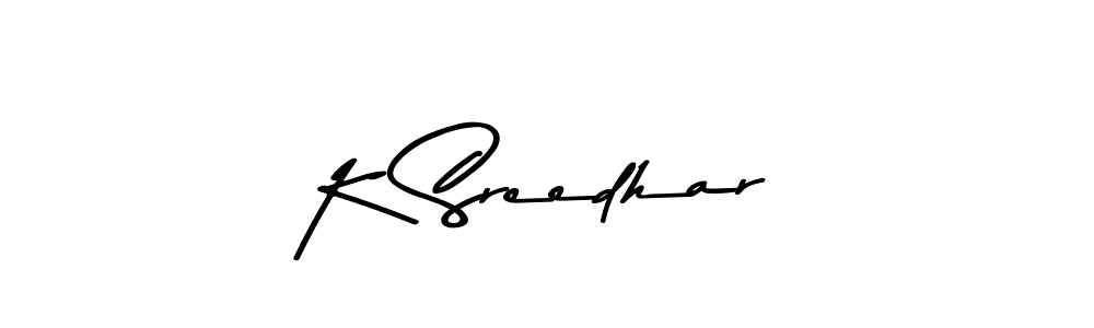 Make a beautiful signature design for name K Sreedhar. With this signature (Asem Kandis PERSONAL USE) style, you can create a handwritten signature for free. K Sreedhar signature style 9 images and pictures png