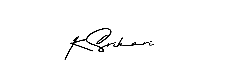 How to make K Srihari name signature. Use Asem Kandis PERSONAL USE style for creating short signs online. This is the latest handwritten sign. K Srihari signature style 9 images and pictures png