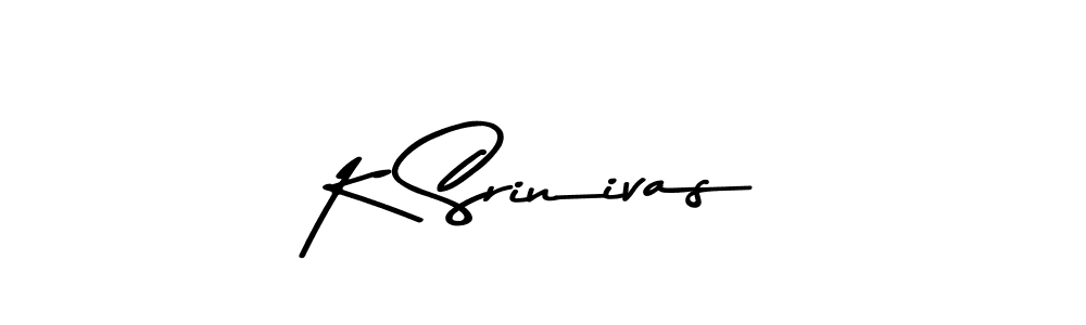 How to make K Srinivas name signature. Use Asem Kandis PERSONAL USE style for creating short signs online. This is the latest handwritten sign. K Srinivas signature style 9 images and pictures png