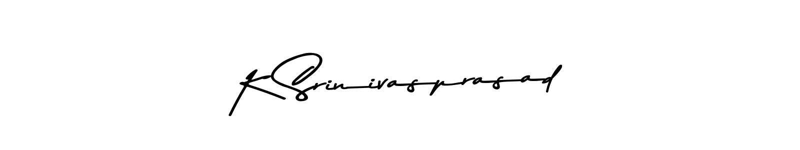 Make a beautiful signature design for name K Srinivasprasad. With this signature (Asem Kandis PERSONAL USE) style, you can create a handwritten signature for free. K Srinivasprasad signature style 9 images and pictures png