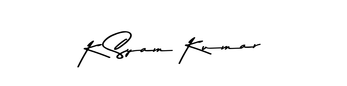 Make a short K Syam Kumar signature style. Manage your documents anywhere anytime using Asem Kandis PERSONAL USE. Create and add eSignatures, submit forms, share and send files easily. K Syam Kumar signature style 9 images and pictures png