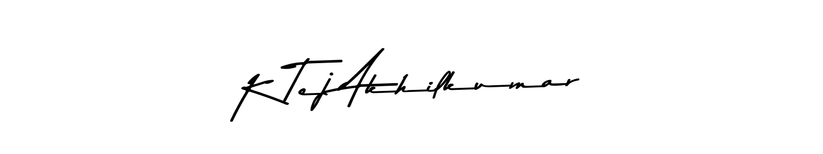 Make a beautiful signature design for name K Tej Akhilkumar. With this signature (Asem Kandis PERSONAL USE) style, you can create a handwritten signature for free. K Tej Akhilkumar signature style 9 images and pictures png