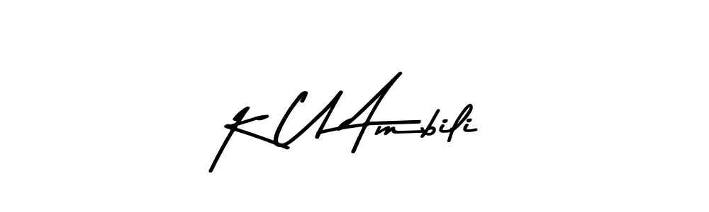 Use a signature maker to create a handwritten signature online. With this signature software, you can design (Asem Kandis PERSONAL USE) your own signature for name K U Ambili. K U Ambili signature style 9 images and pictures png