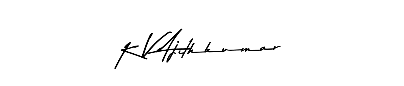 This is the best signature style for the K V Ajithkumar name. Also you like these signature font (Asem Kandis PERSONAL USE). Mix name signature. K V Ajithkumar signature style 9 images and pictures png