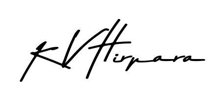 A modern signature idea for name K V Hirpara using Asem Kandis PERSONAL USE font. Clean strokes and elegant curves make it stand out instantly. K V Hirpara signature style 9 images and pictures png