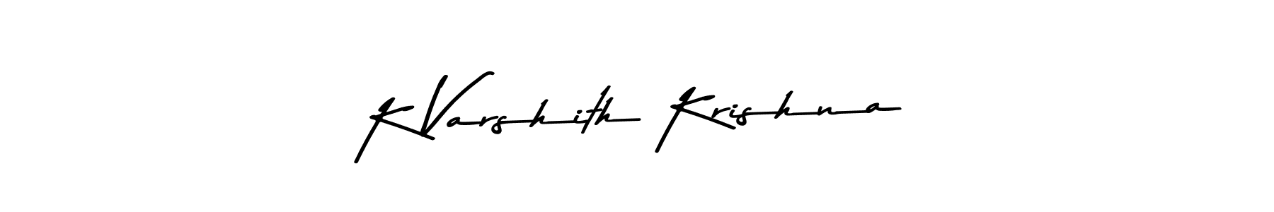 The best way (Asem Kandis PERSONAL USE) to make a short signature is to pick only two or three words in your name. The name K Varshith Krishna include a total of six letters. For converting this name. K Varshith Krishna signature style 9 images and pictures png