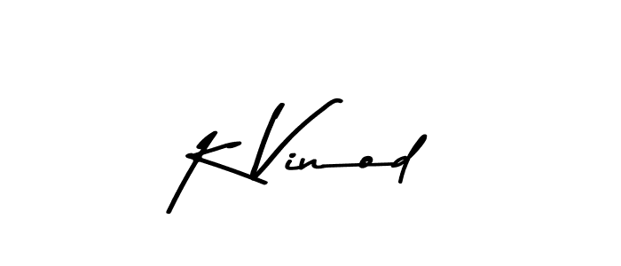 The best way (Asem Kandis PERSONAL USE) to make a short signature is to pick only two or three words in your name. The name K Vinod include a total of six letters. For converting this name. K Vinod signature style 9 images and pictures png