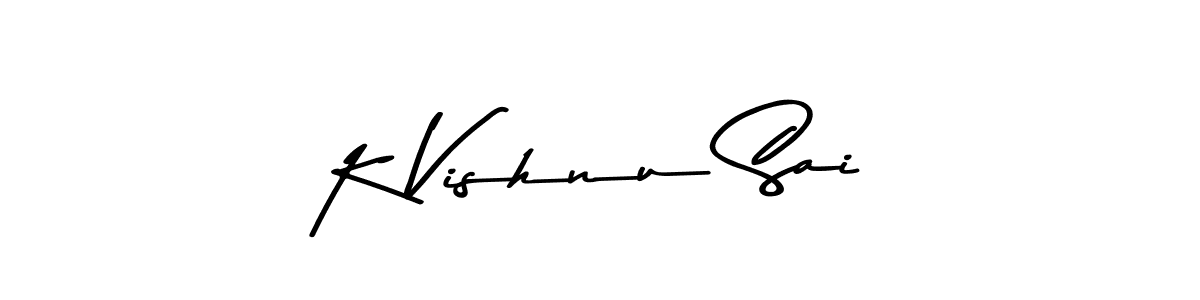 The best way (Asem Kandis PERSONAL USE) to make a short signature is to pick only two or three words in your name. The name K Vishnu Sai include a total of six letters. For converting this name. K Vishnu Sai signature style 9 images and pictures png