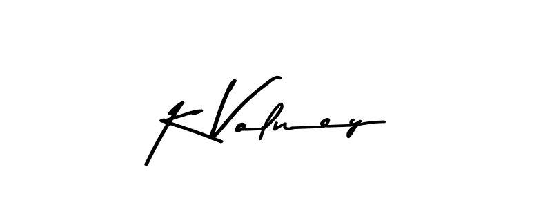 You should practise on your own different ways (Asem Kandis PERSONAL USE) to write your name (K Volney) in signature. don't let someone else do it for you. K Volney signature style 9 images and pictures png