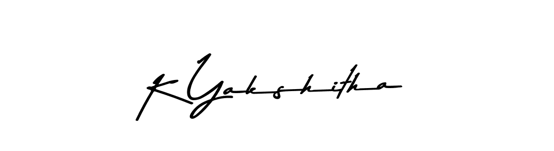 How to make K Yakshitha name signature. Use Asem Kandis PERSONAL USE style for creating short signs online. This is the latest handwritten sign. K Yakshitha signature style 9 images and pictures png