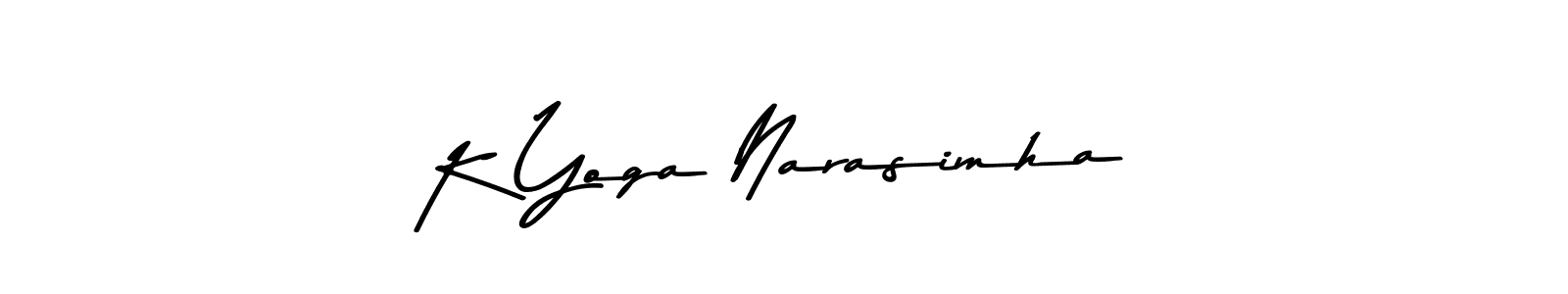 Design your own signature with our free online signature maker. With this signature software, you can create a handwritten (Asem Kandis PERSONAL USE) signature for name K Yoga Narasimha. K Yoga Narasimha signature style 9 images and pictures png