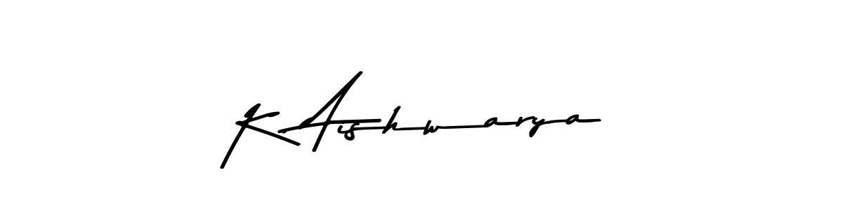 Create a beautiful signature design for name K. Aishwarya. With this signature (Asem Kandis PERSONAL USE) fonts, you can make a handwritten signature for free. K. Aishwarya signature style 9 images and pictures png