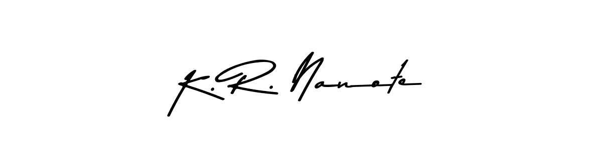 Asem Kandis PERSONAL USE is a professional signature style that is perfect for those who want to add a touch of class to their signature. It is also a great choice for those who want to make their signature more unique. Get K. R. Nanote name to fancy signature for free. K. R. Nanote signature style 9 images and pictures png