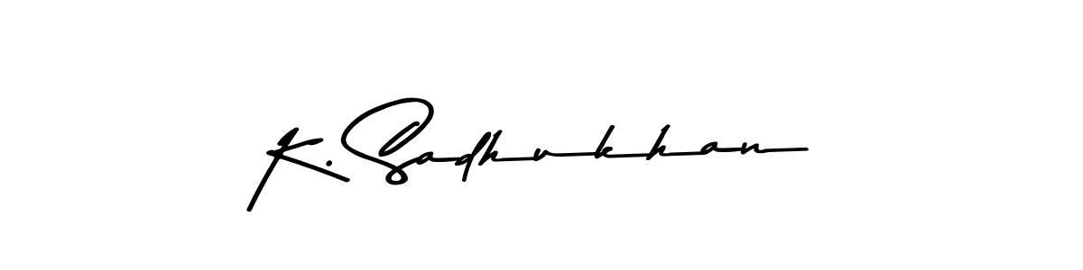 How to make K. Sadhukhan name signature. Use Asem Kandis PERSONAL USE style for creating short signs online. This is the latest handwritten sign. K. Sadhukhan signature style 9 images and pictures png