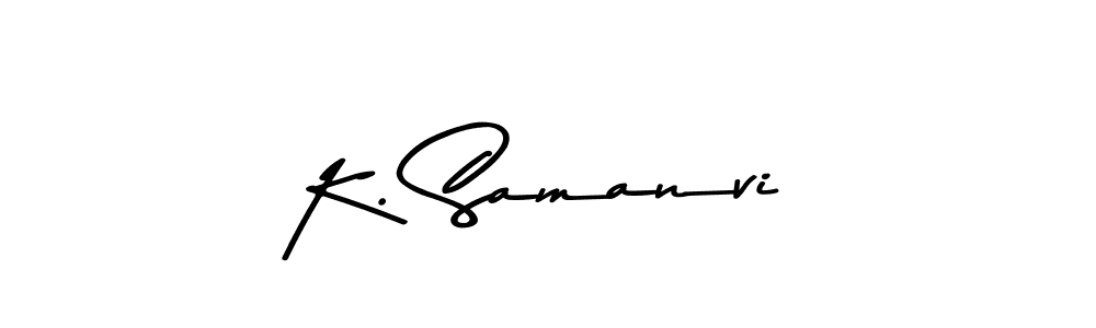 How to make K. Samanvi name signature. Use Asem Kandis PERSONAL USE style for creating short signs online. This is the latest handwritten sign. K. Samanvi signature style 9 images and pictures png