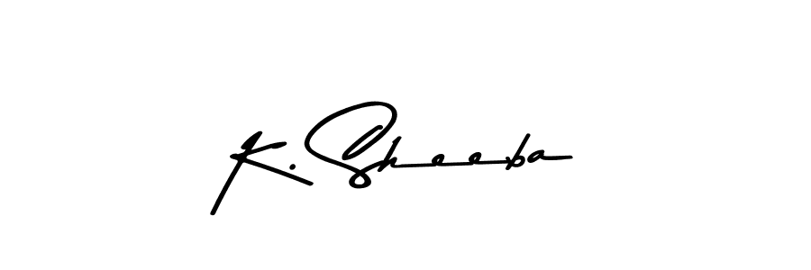 How to make K. Sheeba name signature. Use Asem Kandis PERSONAL USE style for creating short signs online. This is the latest handwritten sign. K. Sheeba signature style 9 images and pictures png