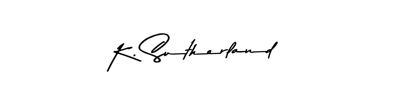 How to make K. Sutherland name signature. Use Asem Kandis PERSONAL USE style for creating short signs online. This is the latest handwritten sign. K. Sutherland signature style 9 images and pictures png