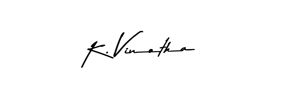 The best way (Asem Kandis PERSONAL USE) to make a short signature is to pick only two or three words in your name. The name K. Vinotha include a total of six letters. For converting this name. K. Vinotha signature style 9 images and pictures png