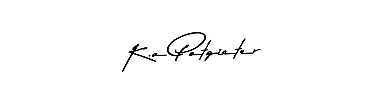 Create a beautiful signature design for name K.a Potgieter. With this signature (Asem Kandis PERSONAL USE) fonts, you can make a handwritten signature for free. K.a Potgieter signature style 9 images and pictures png