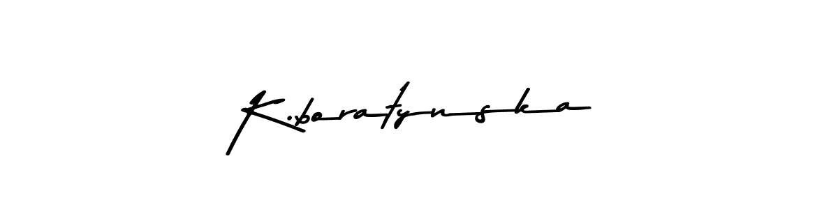 How to make K.boratynska name signature. Use Asem Kandis PERSONAL USE style for creating short signs online. This is the latest handwritten sign. K.boratynska signature style 9 images and pictures png