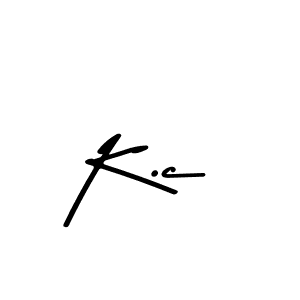 The best way (Asem Kandis PERSONAL USE) to make a short signature is to pick only two or three words in your name. The name K.c include a total of six letters. For converting this name. K.c signature style 9 images and pictures png